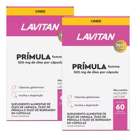 Kit 2 Lavitan Prímula Femme 60 Cápsulas Gelatinosa MercadoLivre