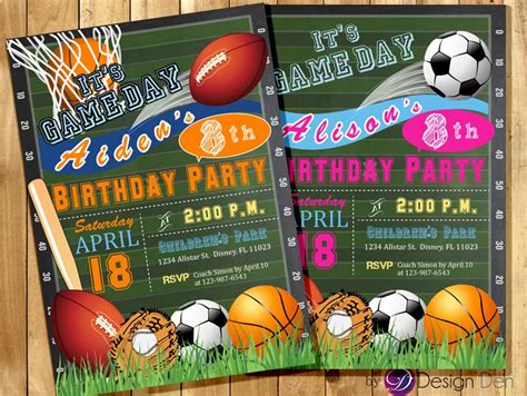 23+ Free Printable Sports Themed Birthday Invitations - Free Coloring Pages