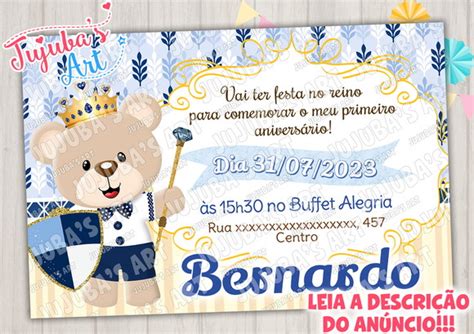 Arte Digital Urso Principe Produtos Personalizados No Elo