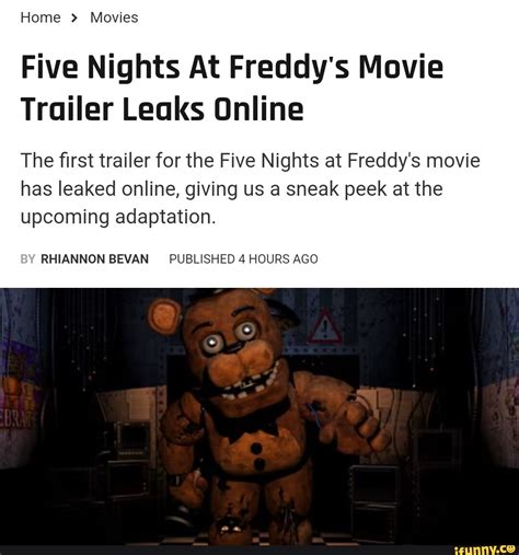 Home > Movies Five Nights At Freddy's Movie Trailer Leaks Online The ...