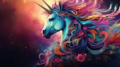 Premium Photo Beautiful Unicorn In Magical Forest