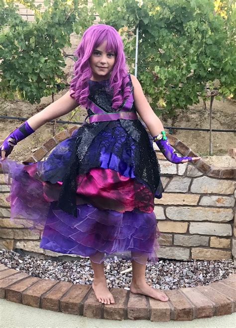 Mal Costume Size 14 Descendants 2 Purple Cotillion Dress Mal Dress