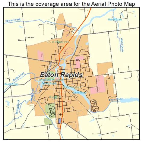 Aerial Photography Map of Eaton Rapids, MI Michigan