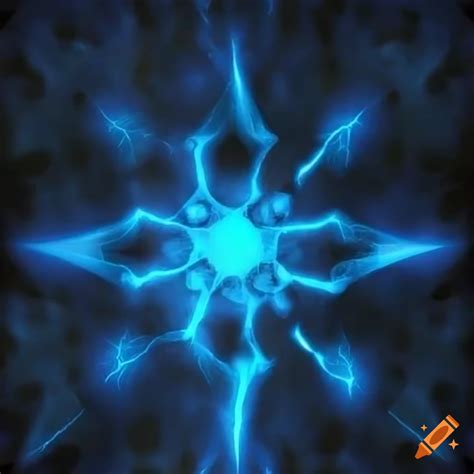 Ninja Star With Blue Lightning Effect