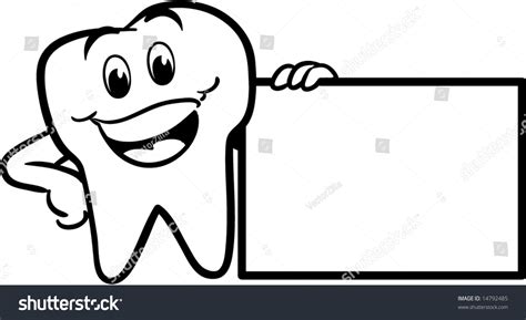 Vector Winking Happy Smiling Tooth Black Stock Vector Royalty Free