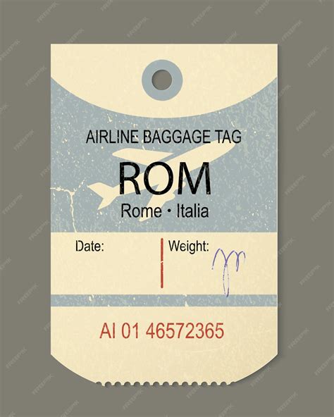 Premium Vector | Vintage luggage tag retro travel label airline baggage