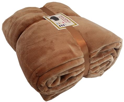 Fasciino Super Soft Plush Reversible Velour Mink Borrego Blanket Throw