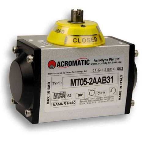 Acromatic Pneumatic Actuator Nm Spring Return Anodised F Sq