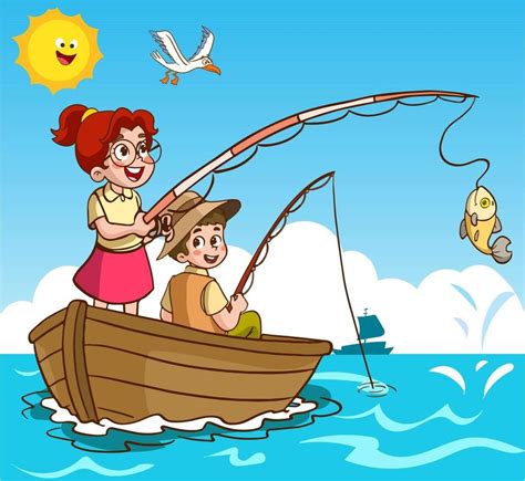 A Man And Woman Are Fishing In A Boat