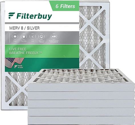 Filterbuy 10x10x2 Air Filter Merv 8 Pleated Hvac Ac Furnace Filters 6