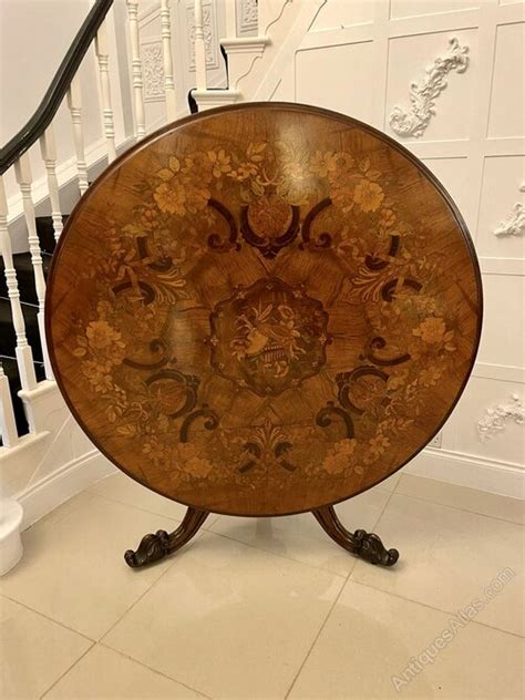 Antique Burr Walnut Marquetry Inlaid Dining Table As A