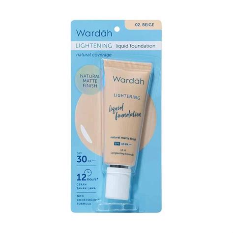 Jual Wardah Lightening Liquid Foundation Alas Bedak Dengan Hasil Matte