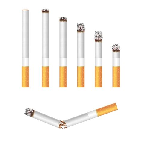 Premium Vector Burning And Broken Cigarettes Set Bad Habits Cancer