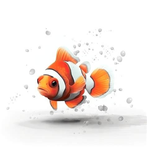 Premium AI Image | Minimalist Digital Drawing of a Cute Clownfish on ...