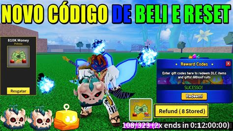 Novo CÓdigo De Reset E Beli 25 CÓdigos De Exp Beli E Reset Do Blox