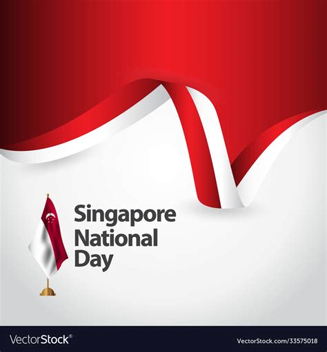 Singapore national day template design Royalty Free Vector