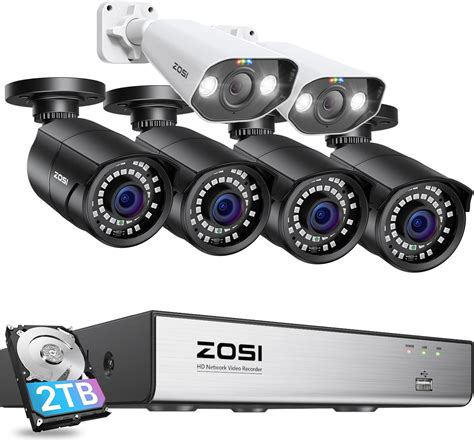 Amazon Zosi Mp K Poe Security Camera System Outdoor Ch Nvr