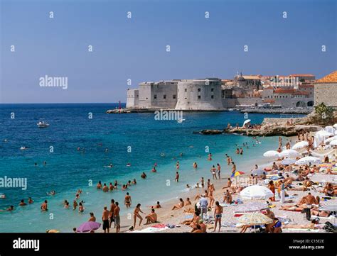 Beach, Dubrovnik, Dalmatia, Dalmatian Coast, Croatia Stock Photo - Alamy