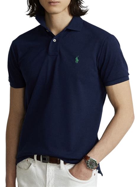 Polo Ralph Lauren Earth Polo Shirt Custom Slim Fit Navy