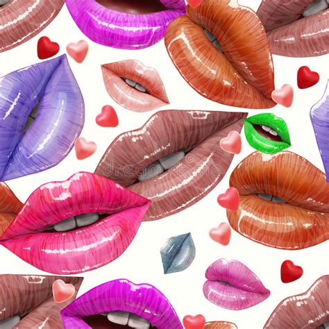 Seamless Pattern Made Of Lips Stock Vector Illustration Of Cosmetics