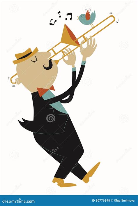 Cartoon Trombone Player