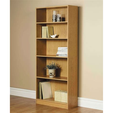 Orion 72 5 Shelf Wide Bookcase Oak