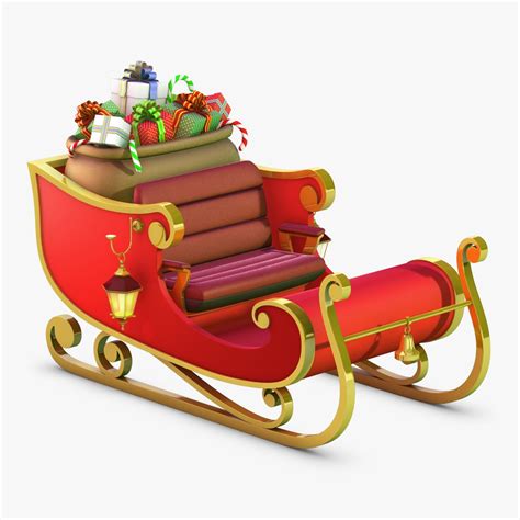 Santa Sleigh Free 3d Model C4d 3ds Obj Fbx Stl X Free3d