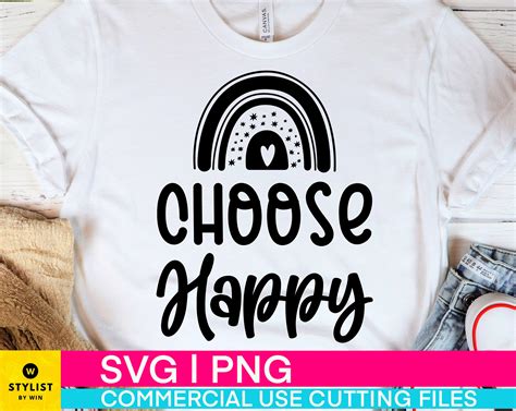 Choose Happy Svg Happiness Svg Inspirational Svg Choose Joy Etsy