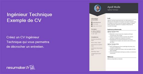 Exemples De Cv Ing Nieur Technique Mod Le Et Conseils