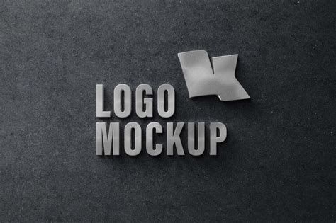 Mockup De Logotipo Em Placa Met Lica Designerd