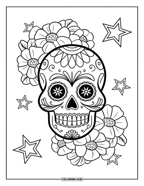 sugar skull coloring pages free printable 2