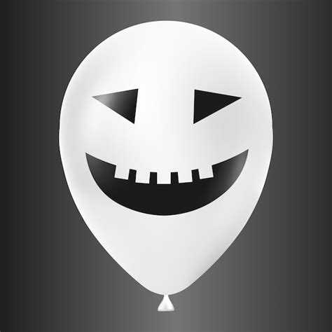 Ilustraci N De Globo Blanco De Halloween Con Cara Aterradora Y