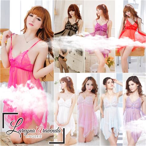 Jual COD Baju Tidur Wanita Murah Sexy Lingerie G String Renda