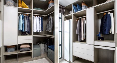 White And Grey Galley Walk In Closet PLYJ17017 057 OPPEIN Australia