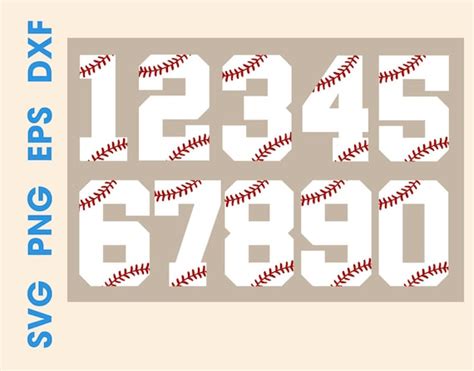 Baseball Number SVG Sport Numbers Svg Cut Files Etsy