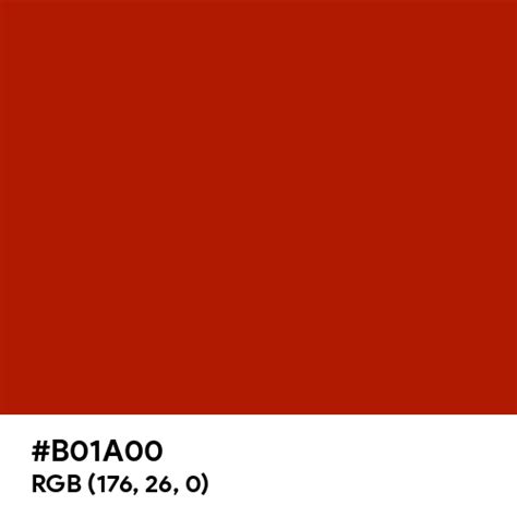 Deep Scarlet color hex code is #B01A00