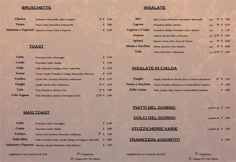 Menu Da Osteria Del Caff Carducci Trieste