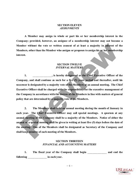 Arkansas LLC Operating Agreement For Single Member Single Member Llc