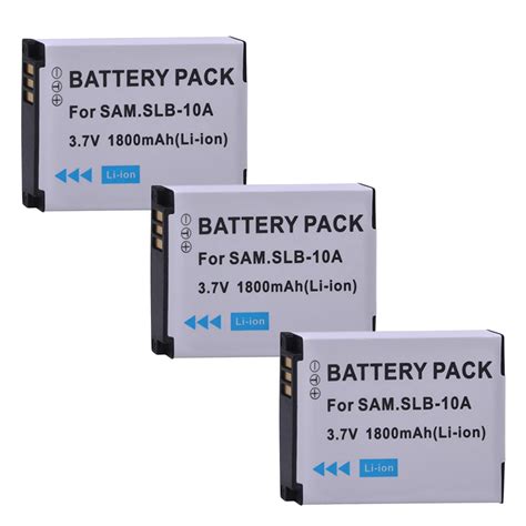 3 X 1800mAH SLB 10A SLB 10A SLB10A Rechargeable Camera Battery For