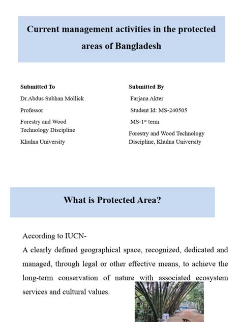 Presentation On Protected Area Management Pdf Conservation Biology