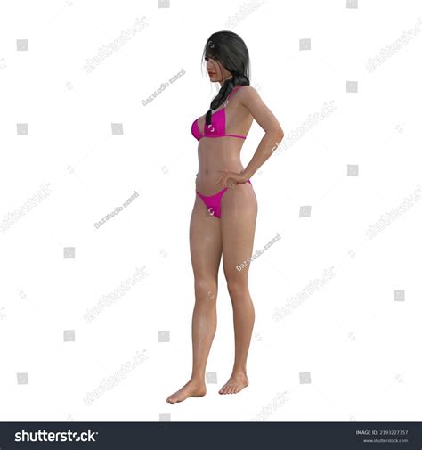 Sexy Pink Bikini Girl D Illustration Stock Illustration Shutterstock