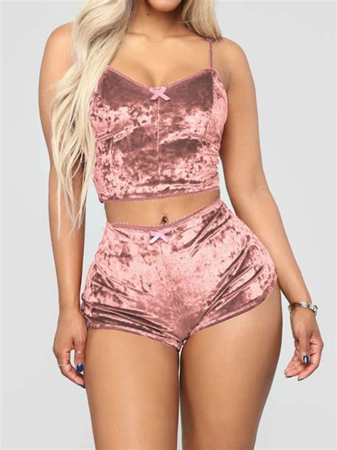 Sexy Solid Color Cami Crop Top And Shorts Set