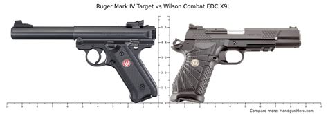 Ruger Mark Iv Target Vs Wilson Combat Edc X9l Size Comparison Handgun Hero