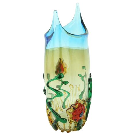 Murano Glass Vases Murano Glass Tall Abstract Flower Vase