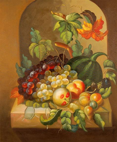 Quadro Natura Morta Fiori E Frutta Di Picart Scuola Nature Morte