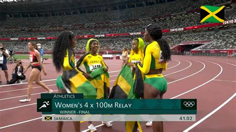 Watch Jamaica Wins Womens 4×100m Relay Gold Tokyo 2020 Olympic