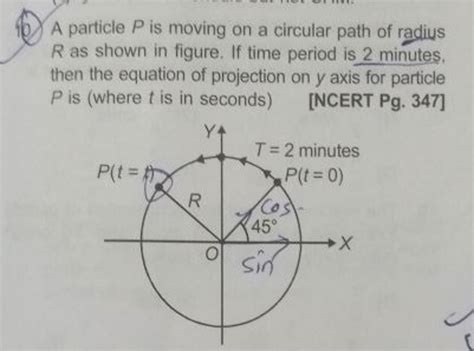 A Particle P Is Moving On A Circular Path Of Radius R As Shown In Fig