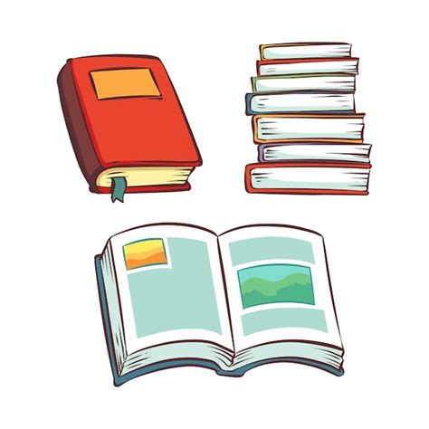 Colecci N De Libros Dibujados A Mano Vector Premium