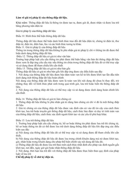 Làm Rõ Giá Trị Pháp Lý Của Thông điệp Dữ Liệu Khái Niệm Thông điệp Dữ Liệu Là Thông Tin được