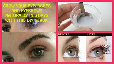 Diy Serum Grow Your Eyelashes Naturally In 3 Days With This Diy Serum Amazing Results Youtube